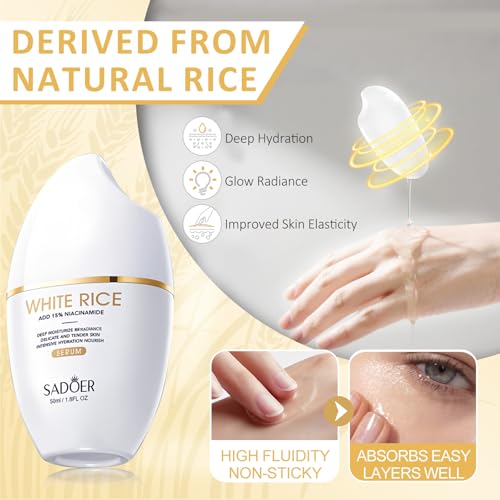 FOR SADOER Rice Niacinamide Skincare Set - 6 Piece Firming - Product Imagery