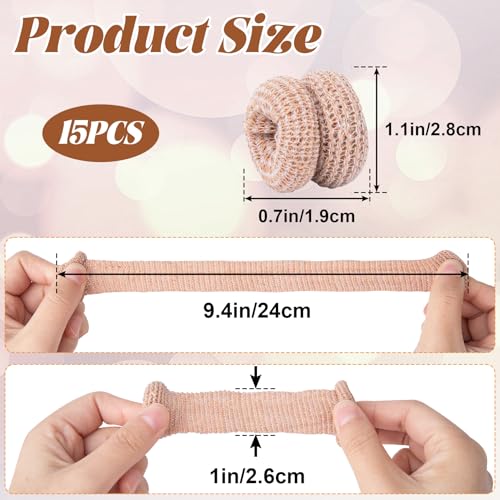 15pcs Cotton Finger Cots, Elastic Finger Sleeve, Skin Color - Product Imagery