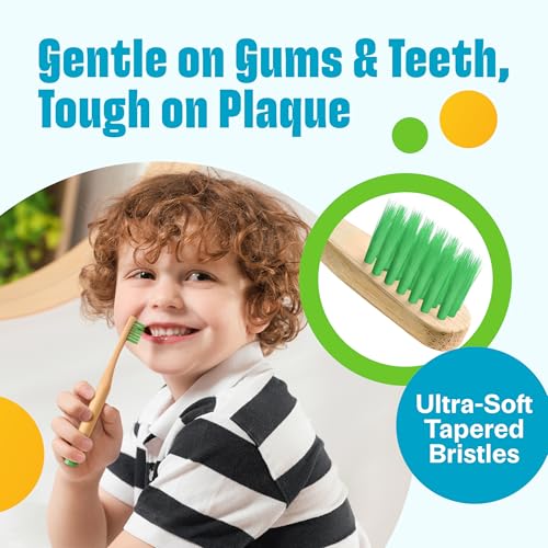 VIVAGO Kids Toothbrush - Kids Bamboo Toothbrushes with Soft - Product Imagery