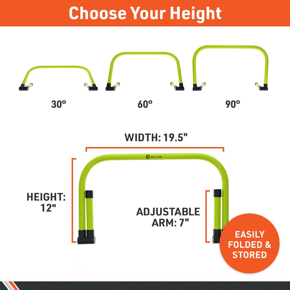 Body Sport Adjustable Athletic Speed Training Hurdles, Jumping & Speed Training Fitness Equipment, Hurdles for Track & F