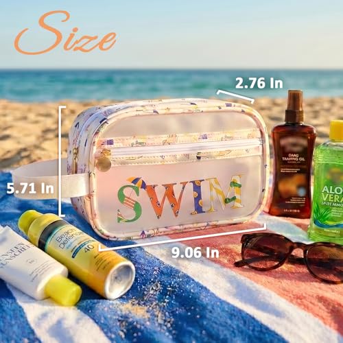 COSHAYSOO Clear SWIM Bag Swimming Pool Accessories Cute Swimmer - Product Imagery