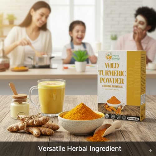Herbs Botanica Wild Turmeric Powder 100% Pure & Natural Kasturi - Product Imagery
