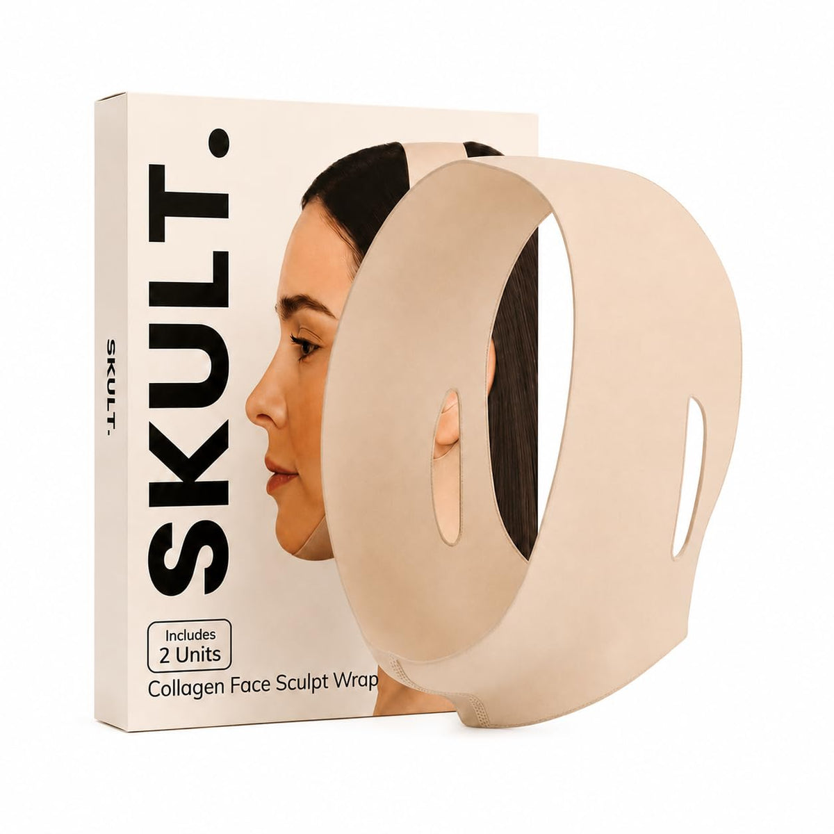 SKULT Collagen Face Sculpt Wrap for Chin & Jawline, Double Chin Strap for Sleeping, Reusable Adjustable Jawline Strap, V