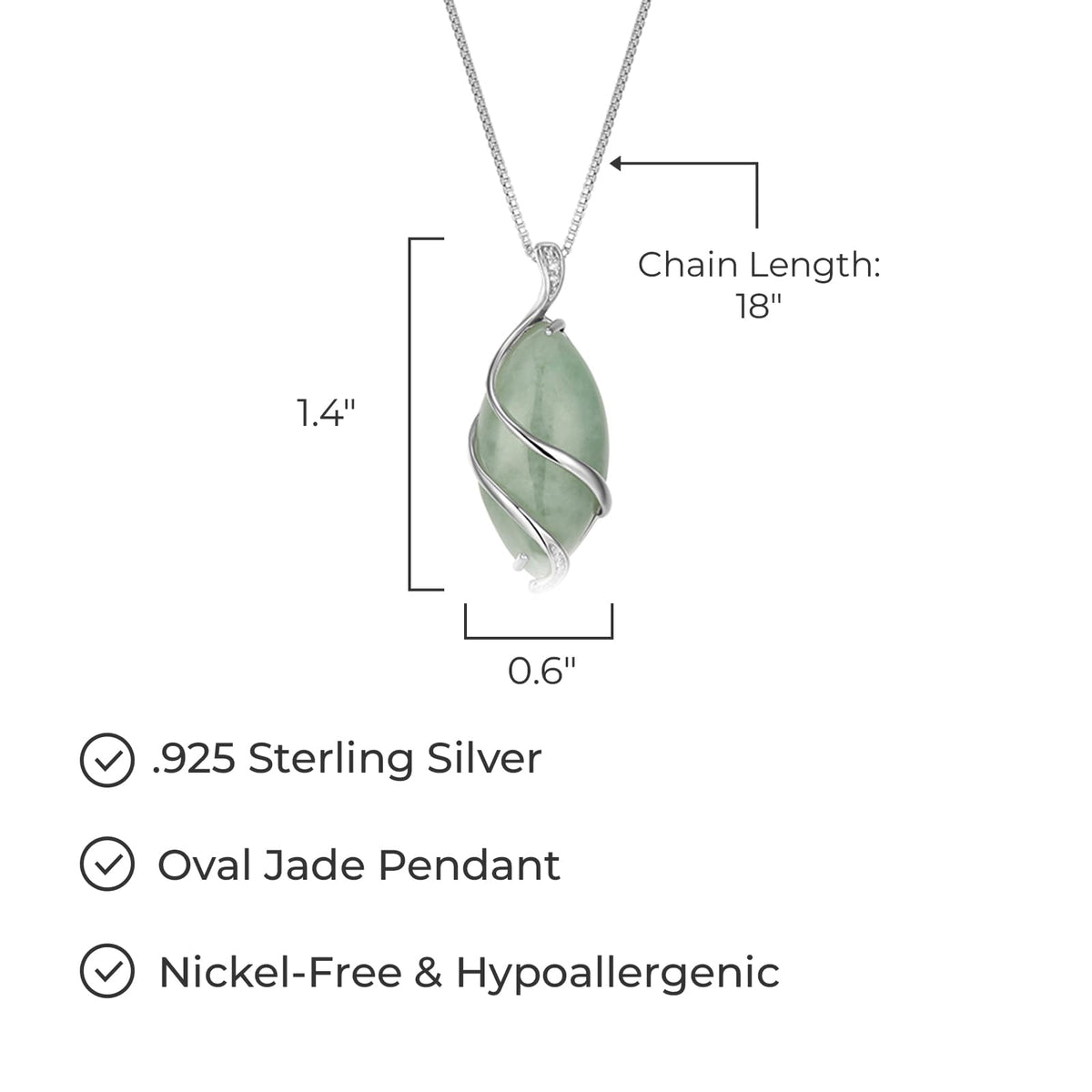 MORGAN & PAIGE Silver Rhodium Plated Genuine Green Jade Necklace or Jade Earrings – packaging and label