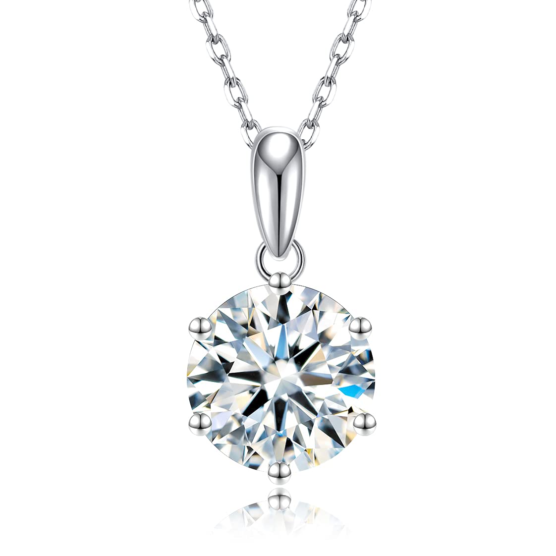 SecreTalk Moissanite Pendant Necklace, Women 1-5CT White Gold Plated S925 – product photo (Pendant Necklaces)