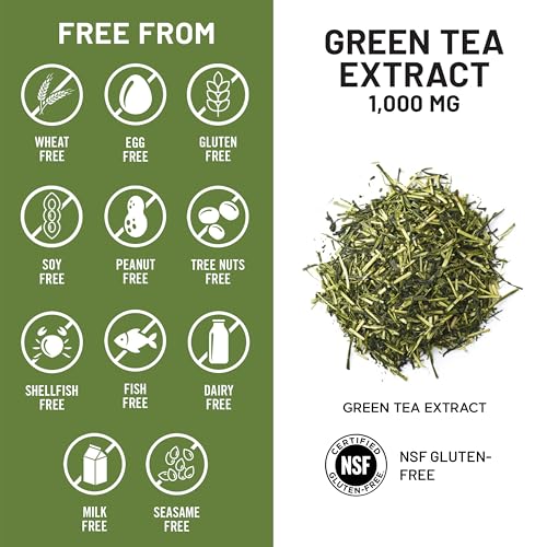 NatureWise Green Tea Extract Capsules 1000 mg - 50% EGCG & 98% - Product Imagery