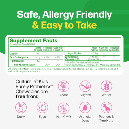 Culturelle Daily Chewable Probiotics for Kids Ages 3+, Berry - Product Imagery