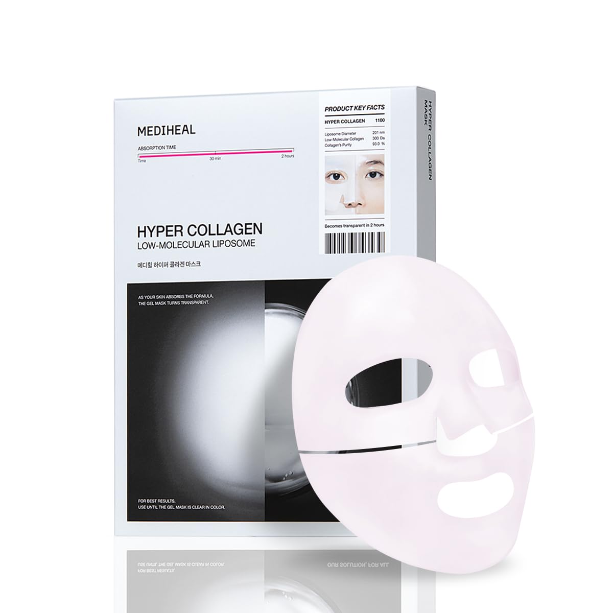 MEDIHEAL Hyper Collagen Mask (4 ea) for Plumping & Elasticity - Product Imagery