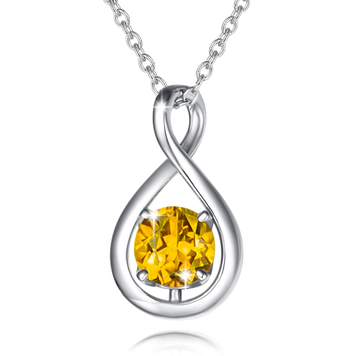 FANCIME Dainty Infinity Birthstone Necklaces Sterling Silver Pendant – Nov-11