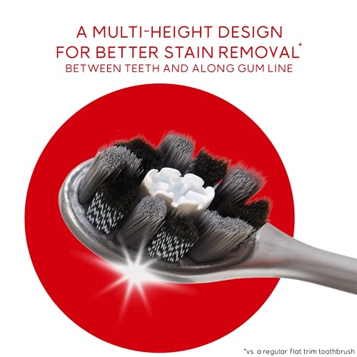 Colgate Optic White Pro Series Charcoal Toothbrushes, Adult Soft - Product Imagery