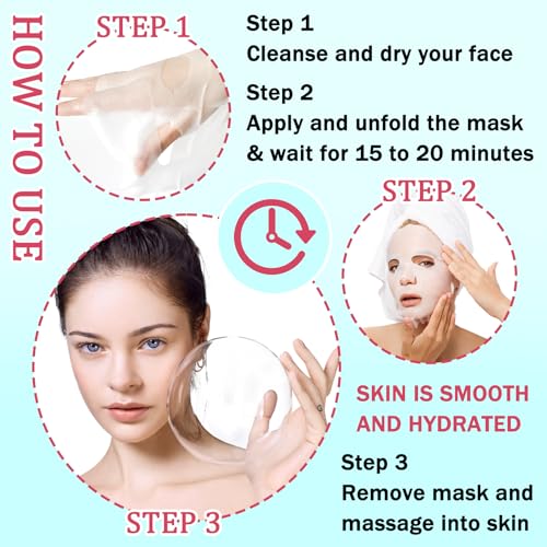 10PCS Face Sheet Mask Skin Care,Hydrating Face Sheets Masks Bulk - Product Imagery