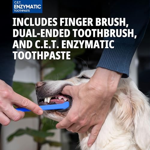 C.E.T. Oral Hygiene Kit for Dogs, Poultry flavor Toothpaste with - Product Imagery