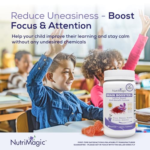 NutriMagic Kids Brain Booster+ 30mg Pure Saffron Extract Gummies - Product Imagery
