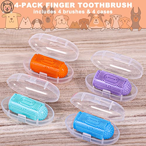 Dog Toothbrush Finger Toothbrush Dogs Tooth Brushing Kit 4Pack - Product Imagery