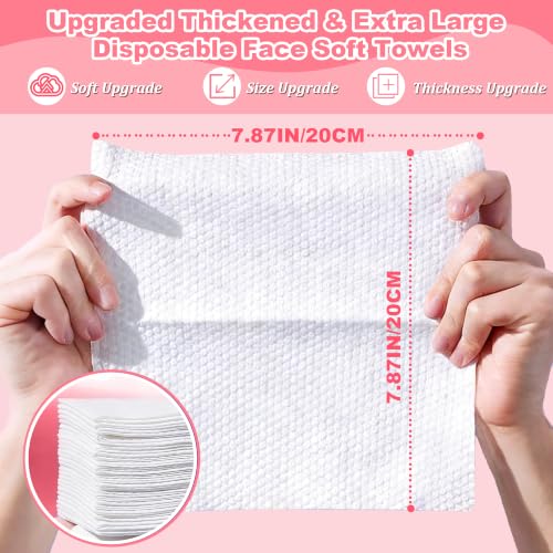 100 Count Disposable Face Towel, Dual-Textured Facial Wash Cloth - Product Imagery
