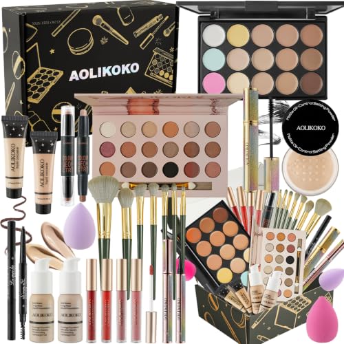 AOLIKOKO All in One Makeup Kit for Women Full Kit,Makeup Set for Women,Including Eye, Face, Lip Makeup and Brushes, Long