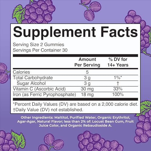 MaryRuth's Iron Gummies for 14+ with Vitamin C for Absorption | - Product Imagery
