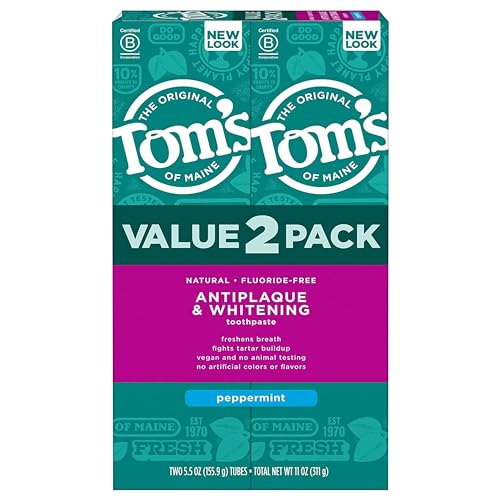 Tom's of Maine Antiplaque and Whitening Toothpaste, Peppermint, - Product Imagery