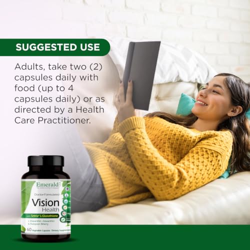 EMERALD LABS Vision Health, 60 Vegetable Capsules (30-Day Supply) - Product Imagery