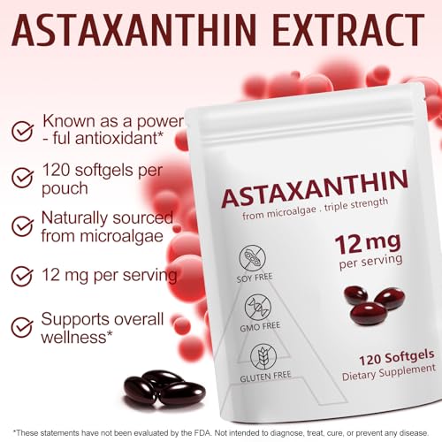 Daiasns Astaxanthin 12mg, Astaxanthin Antioxidant Supplements - Product Imagery