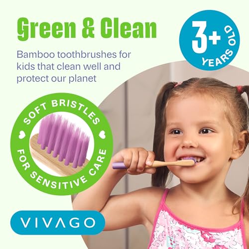 VIVAGO Kids Toothbrush - Kids Bamboo Toothbrushes with Soft - Product Imagery
