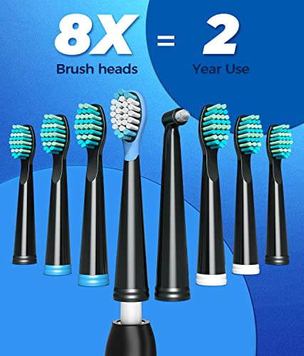 TEETHEORY Electric Toothbrush for Adults with 8 𝐁𝐫𝐮𝐬𝐡 - Product Imagery