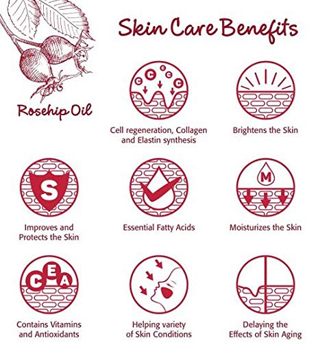 Alteya Rosehip Seed Oil USDA Certified Organic Face Oil, 1.7 Fl - Product Imagery
