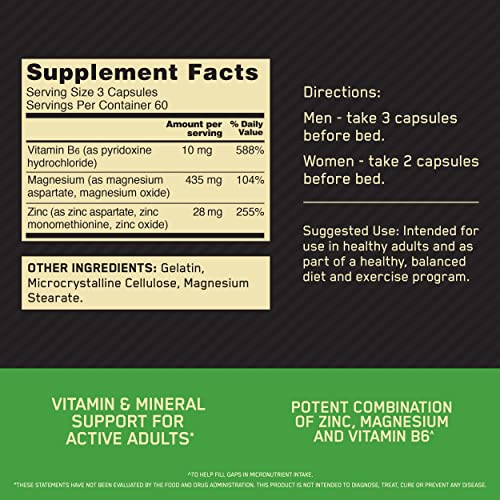 Optimum Nutrition Zinc and Magnesium Aspartate Recovery - Product Imagery