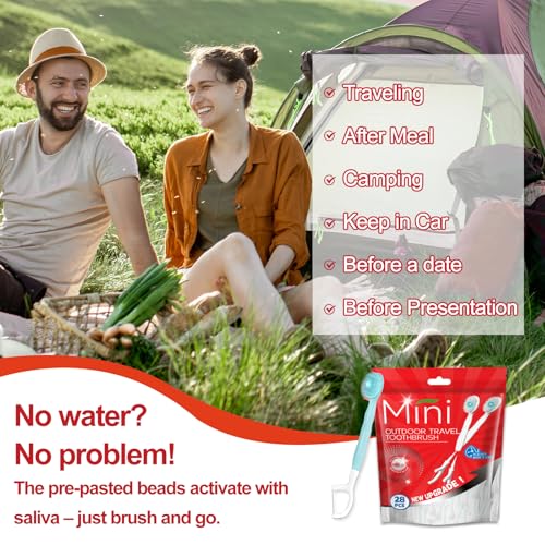 28 Packs Mini Brushes Disposable Toothbrushes, Mix Flover - Product Imagery