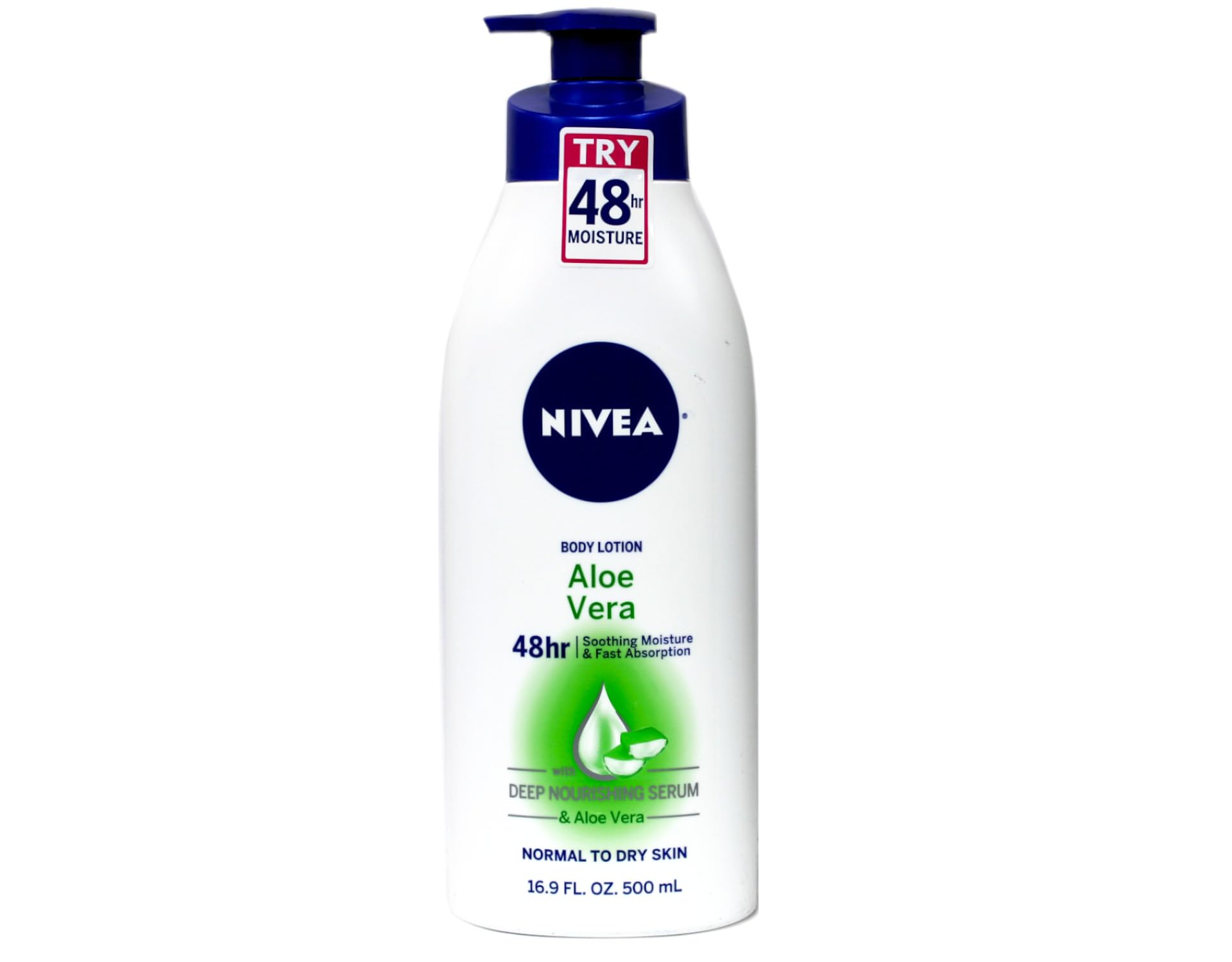 NIVEA Lotion Aloe Vera 48 Hour Pump, 16.9 Ounce
