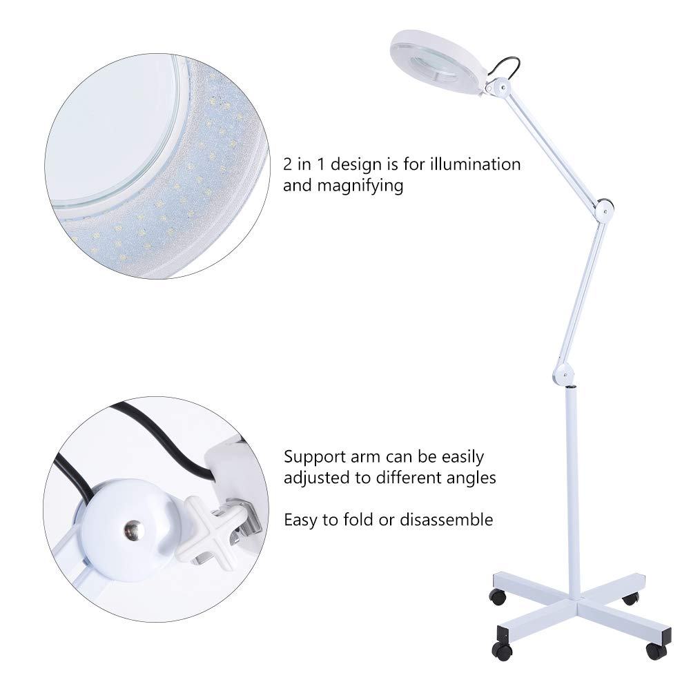 Ejoyous Magnifying Floor Lamp 5X LED Magnifier Light Rolling - Ejoyous Official Imagery - 5