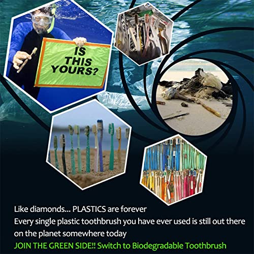 Bamboo Toothbrushes 10 Pack, Soft Bristle Toothbrush BPA Free - Product Imagery