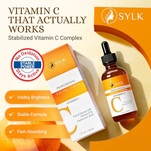 Sylk Vitamin C Serum For Face with Hyaluronic Acid & Vitamin E – - Product Imagery