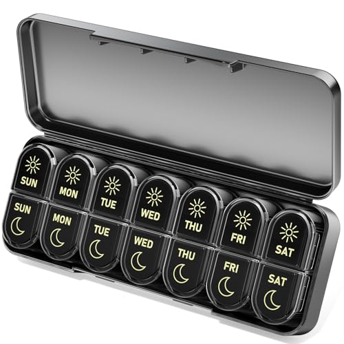 Betife AM PM Pill Organizer 7 Day, Weekly Pill Organizer Box 2 - Product Imagery