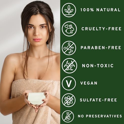 Herblov Tea Tree Oil Soap Bar for Face & Body, 4oz –All Natural - Product Imagery