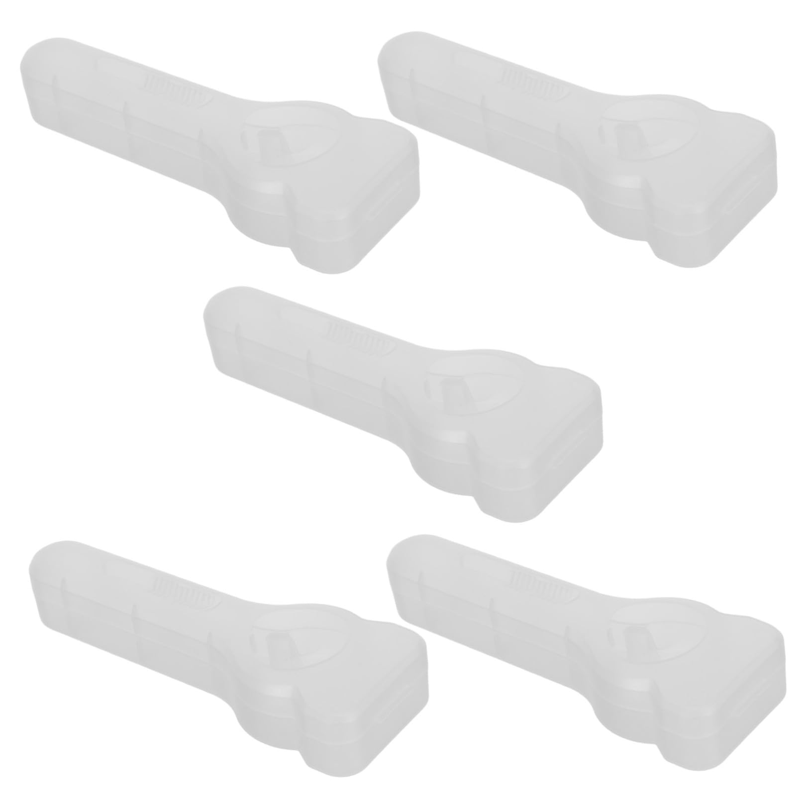 MERRYHAPY 5-piece portable razor case with hard plastic protective box for manual razors and trimmers, ideal for travel storage.