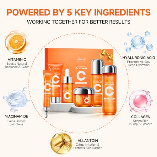 Vitamin C Niacinamide Skincare Set, Daily Facial Care Routine - Product Imagery