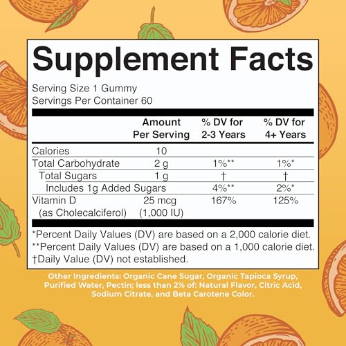 MARYRUTH'S Vitamin D3 Gummies, Adults & Kids Vitamin D, 60 - Product Imagery