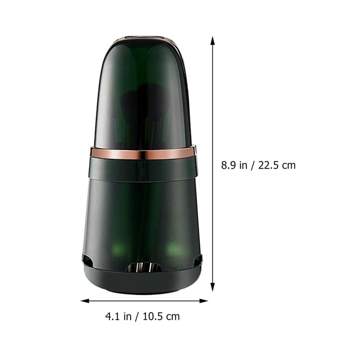 Round GOOHOCHY makeup brush holder organizer with ventilated, dustproof design for travel and home use.
