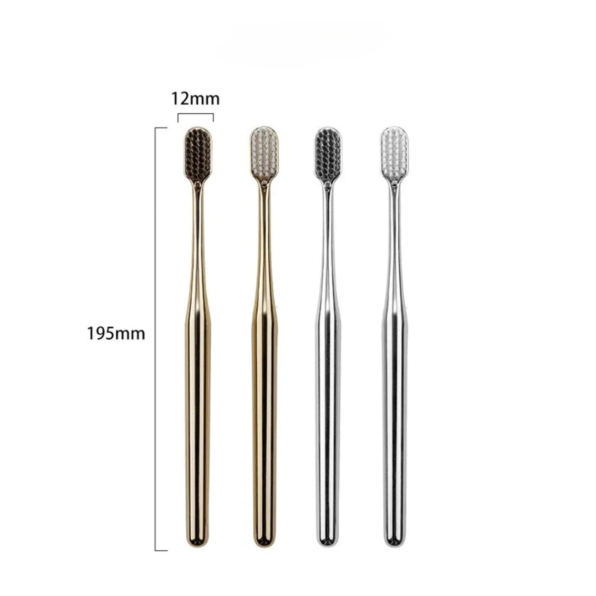 Gold Silver Manual Toothbrush Adults Soft Bristles Gentle - KHOGSBPSW Official Imagery - 8