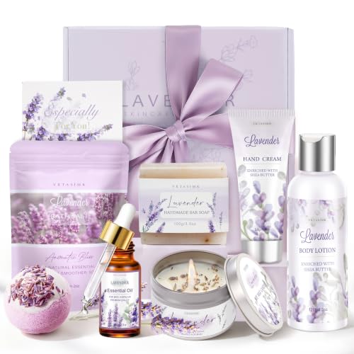 Gifts for Women Birthday Gift Baskets, Lavender Relaxing Home - Product Imagery