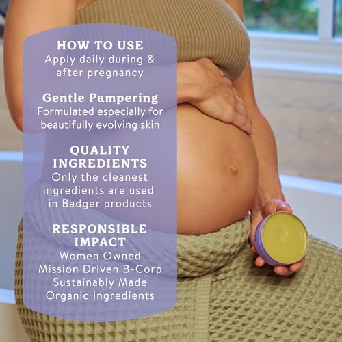 Badger Organic Belly Butter, Cocoa Butter & Coconut, 2 oz Tin - Product Imagery