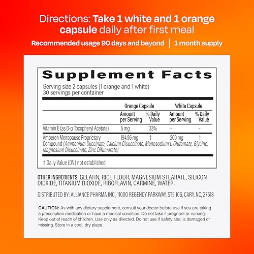 Amberen Menopause Supplement, Multi-Symptom Relief, 30 Day Supply - Product Imagery