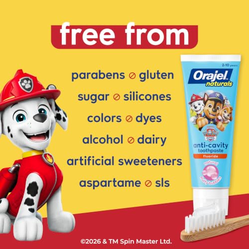 Orajel Naturals PAW Patrol Kids Fluoride Toothpaste, 4.2 Oz - Product Imagery