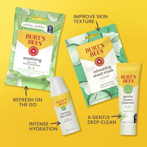 Burt's Bees Gentle Skin Care To-Go Set, Includes Cleanser, - Product Imagery