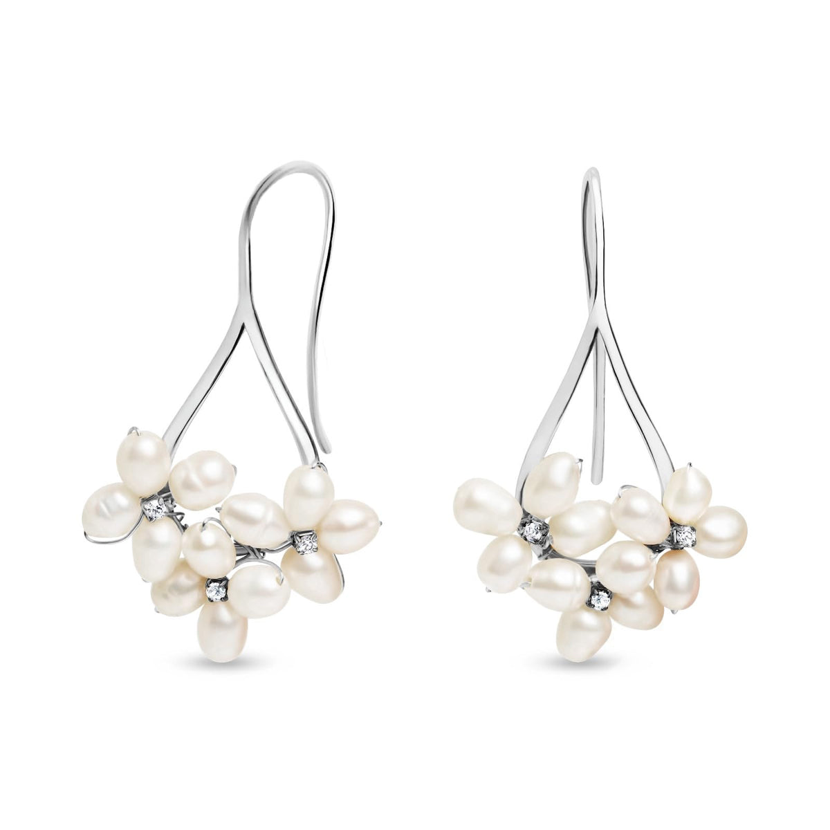 LILY LUSTRE Pearl Flower Earrings for Women - LLNY Official Imagery - 1