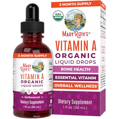 MARYRUTH'S Organics USDA Organic Vitamin A Liquid Drops, 1 oz, - Product Imagery