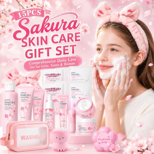 Sakura Skin Care Set for Kids & Teen, Birthday Christmas - Product Imagery