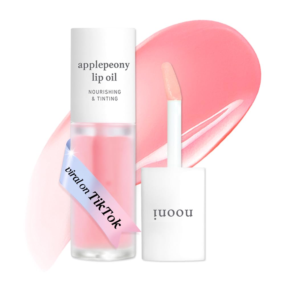 NOONI Korean Lip Oil - Applepeony - pH Color-Changing Plumping - Product Imagery