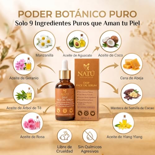 Deep Hydrating Face Oil Serum for Dry & Normal Skin - 1 fl oz - Product Imagery